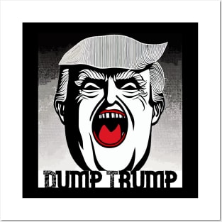 Dump Trump Black and White Posters and Art